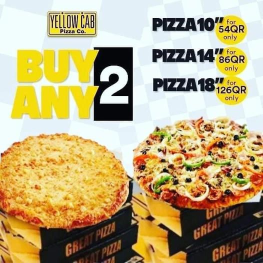 Yellow Cab Pizza Qatar offers 2021