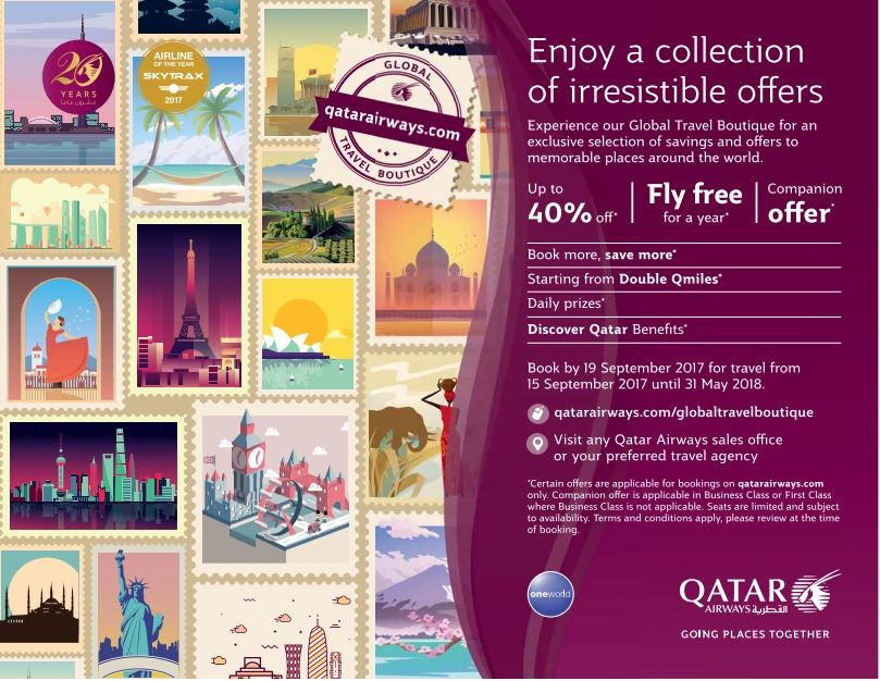 Save up to 40%* on flights - Qatar Airways Offers